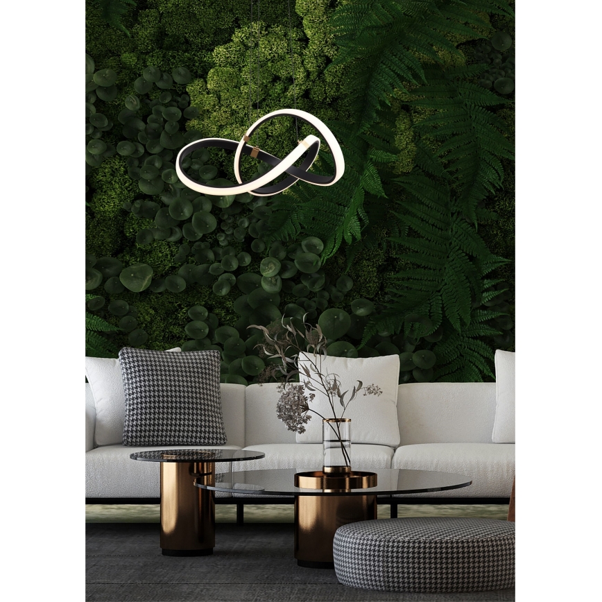 Zuma Line - LED ljusreglerad ljuskrona på textilsladd LED/44W/230V svart/guld