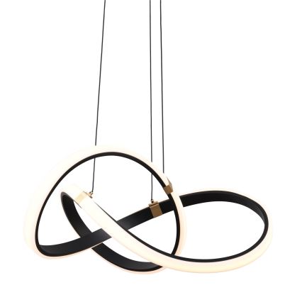 Zuma Line - LED ljusreglerad ljuskrona på textilsladd LED/44W/230V svart/guld