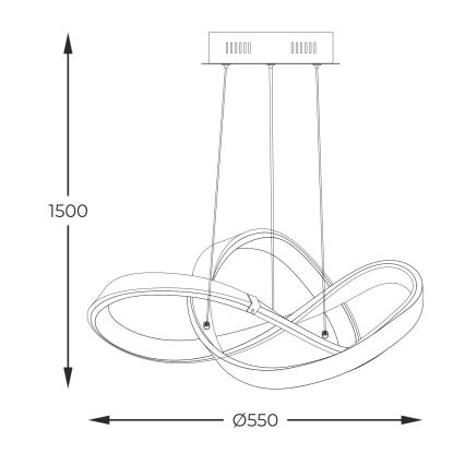 Zuma Line - LED ljusreglerad ljuskrona på textilsladd LED/44W/230V svart/guld