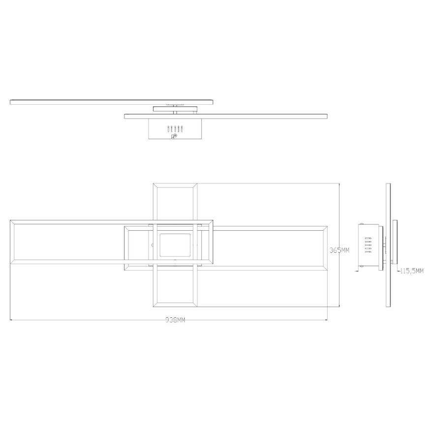 Zuma Line - LED Dimbar taklampa LED/55W/230V 3000-6000K svart + fjärrkontroll
