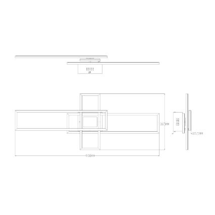 Zuma Line - LED Dimbar taklampa LED/55W/230V 3000-6000K svart/guld + fjärrkontroll