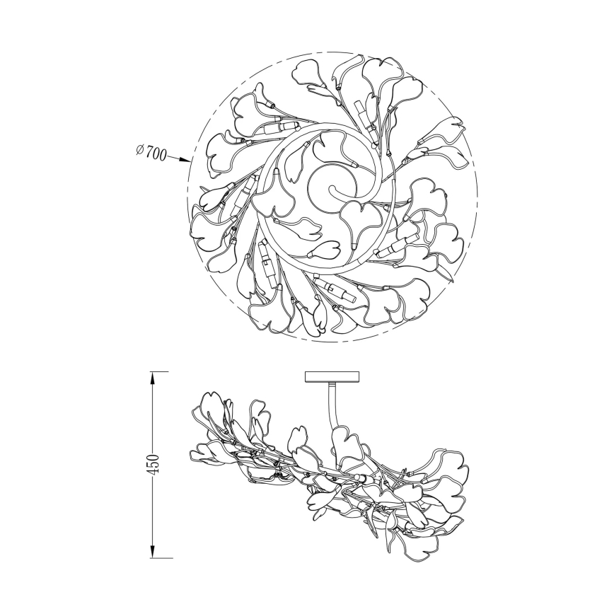 Zuma Line - ytmonterad takkrona 6xG9/42W/230V Ø 70 cm, guld