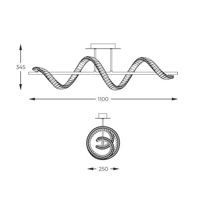 Zuma Line - LED dimbar kristallkrona på stång LED/24,5W/230V 2700-6000K + fjärrkontroll