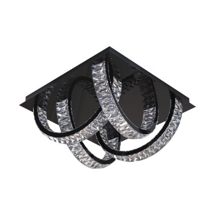 Zuma Line - LED Ljusreglerad taklampa i kristall LED/23,5W/230V 2700-6000K svart + fjärrkontroll