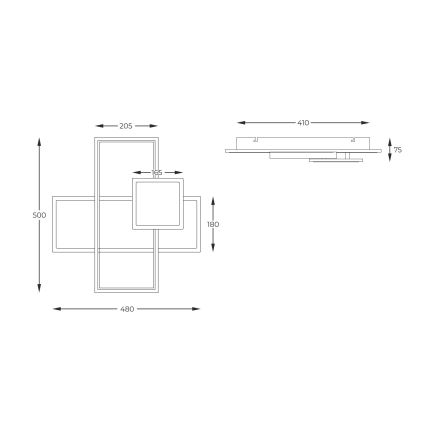 Zuma Line - LED Dimbar taklampa LED/46W/230V svart