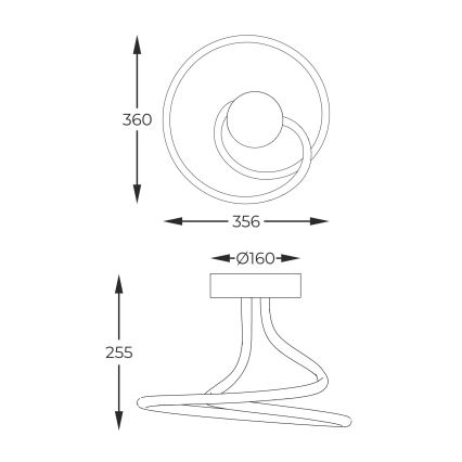 Zuma Line - LED dimbar taklampa LED/26W/230V svart