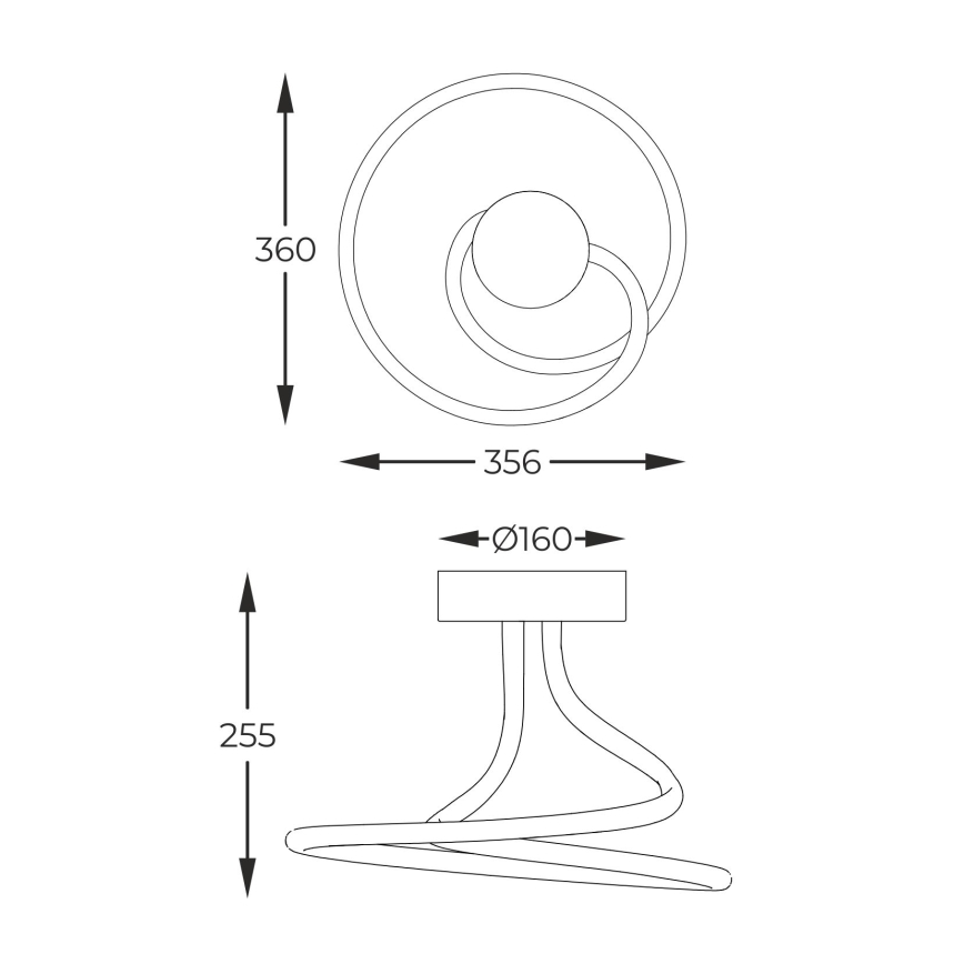 Zuma Line - LED dimbar taklampa LED/26W/230V svart