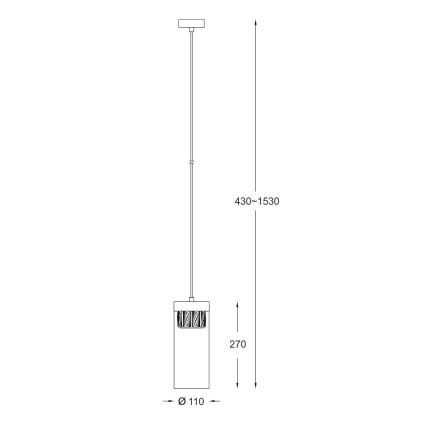 Zuma Line - Ljuskrona med textilsladd 1xG9/28W/230V mässing
