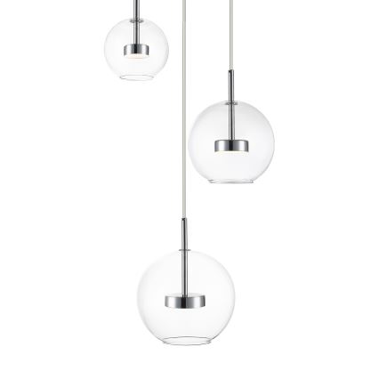 Zuma Line - LED ljuskrona med textilsladd 3xLED/5W/230V skinande krom