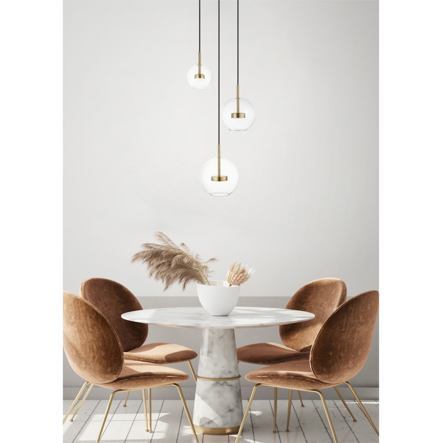 Zuma Line - LED ljuskrona med textilsladd 3xLED/5W/230V guld