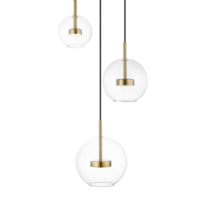 Zuma Line - LED ljuskrona med textilsladd 3xLED/5W/230V guld