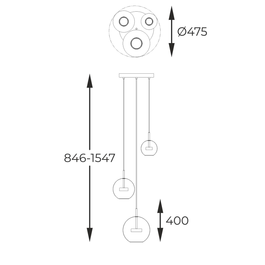 Zuma Line - LED ljuskrona med textilsladd 3xLED/5W/230V guld