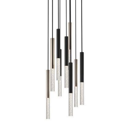 Zuma Line - LED ljuskrona med textilsladd 9xLED/5W/230V svart/mässing