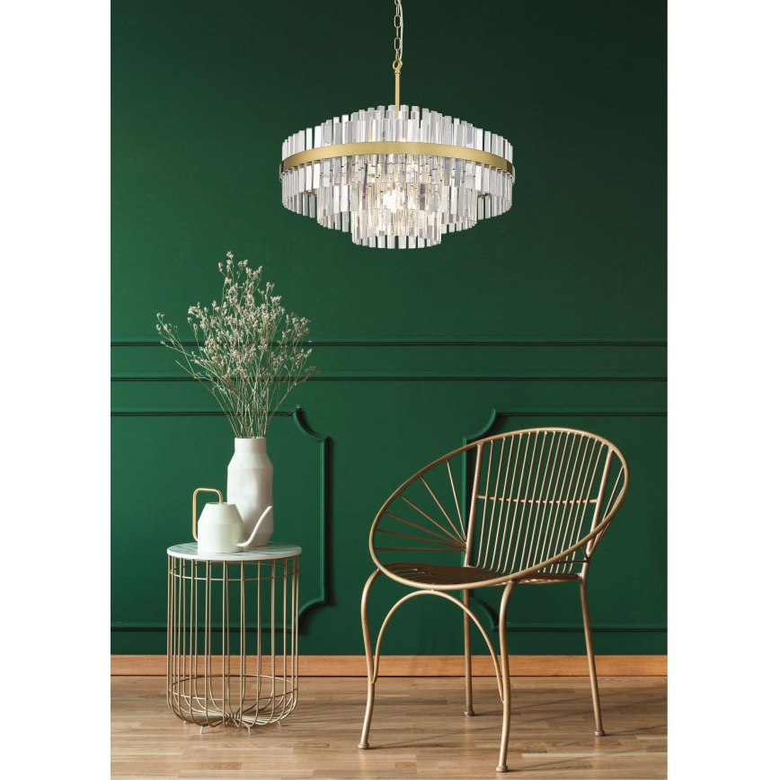 Zuma Line - Ljuskrona på kedja 12xG9/28W/230V diameter 60 cm guld