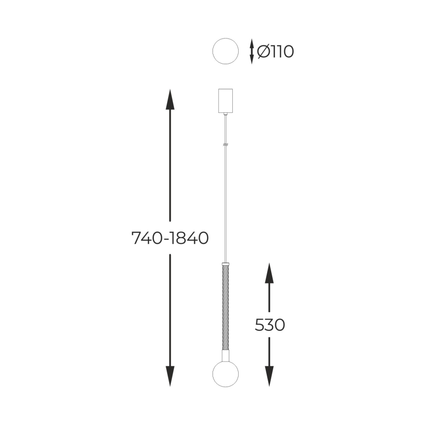 Zuma Line - Ljuskrona med textilsladd 1xG9/6W/230V mässing