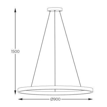 Zuma Line - LED ljuskrona med textilsladd LED/40W/230V 3000/4000/6000K diameter 90 cm svart