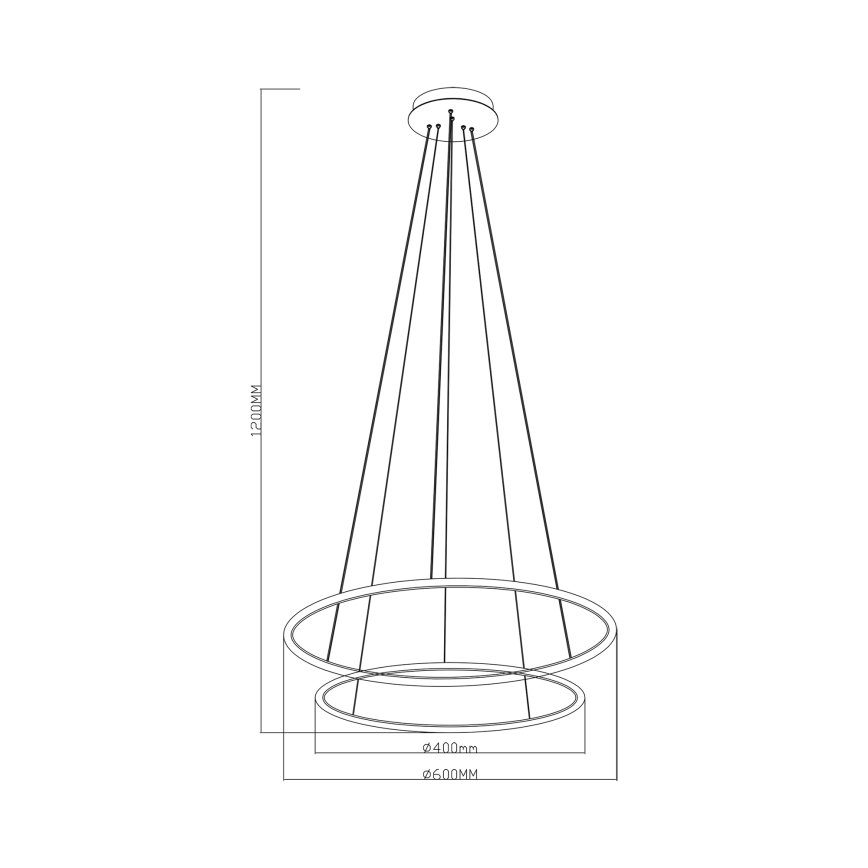 Zuma Line - LED ljuskrona med textilsladd LED/40W/230V svart