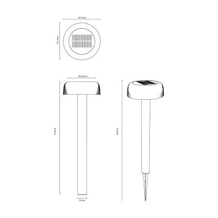 Zuma Line - LED solcellslampa LED/2,5W/2000 mAh IP44 svart