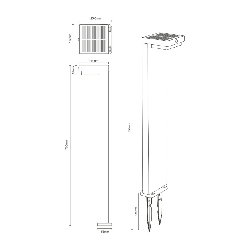 Zuma Line - LED solcellslampa med en rörelse- och skymningssensor LED/4,5W/2000 mAh IP44 svart