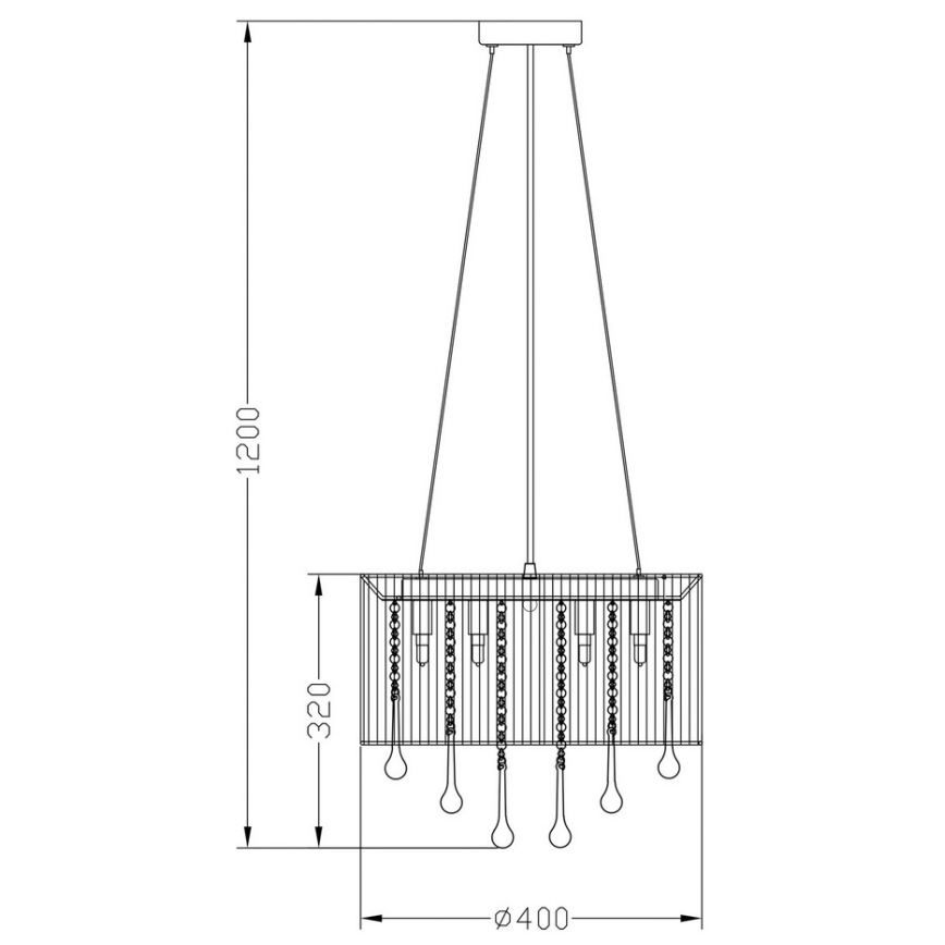 Zuma Line - Ljusskrona med upphängningsrem  8xG9/40W/230V svart 