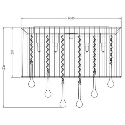 Zuma Line - Taklampa 8xG9/40W/230V svart 