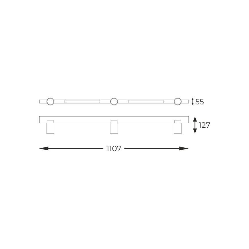 Zuma Line - LED väggspotlight 3xGU10/5W/230V + 2xLED/8W svart