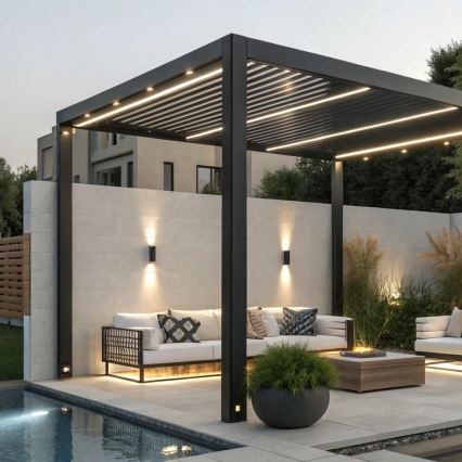 Zuma Line - Vägglampa för utomhusbruk 2xGU10/35W/230V IP44 svart