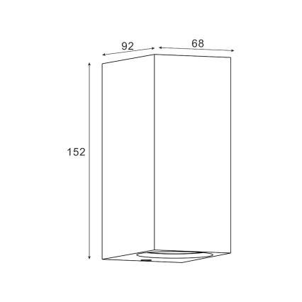 Zuma Line - Vägglampa för utomhusbruk 2xGU10/35W/230V IP44 svart