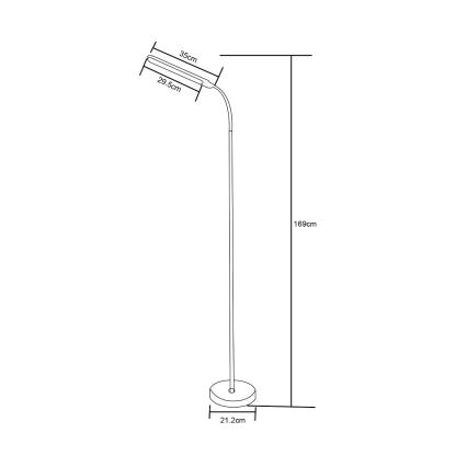 Zuma Line - LED Dimbar Golvlampa LED/10W/230V 3000/4500/6500K svart