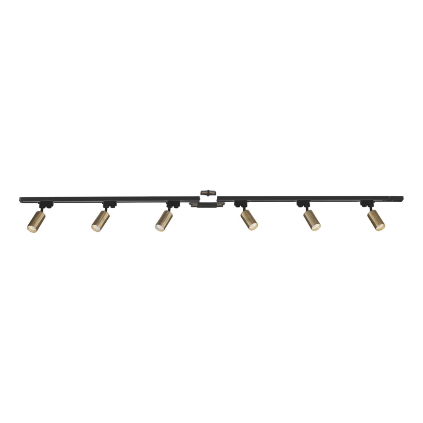 Zuma Line - Spotlight i skensystem 6xGU10/35W/230V svart/guld