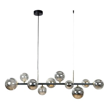 Zuma Line - Taklampa på vajer 10xG9/8W/230V svart/rökfärgad