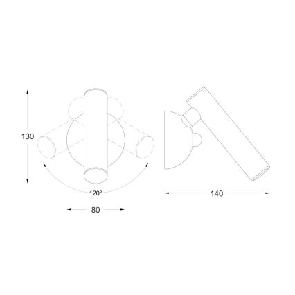Zuma Line - LED väggspotlight LED/5W/230V guld