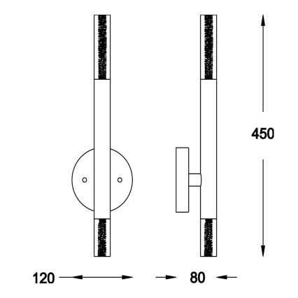 Zuma Line - LED vägglampa 2xLED/5W/230V svart