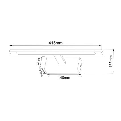 Zuma Line - Badrumsspegel med LED-belysning LED/12W/230V 41 cm IP44 svart