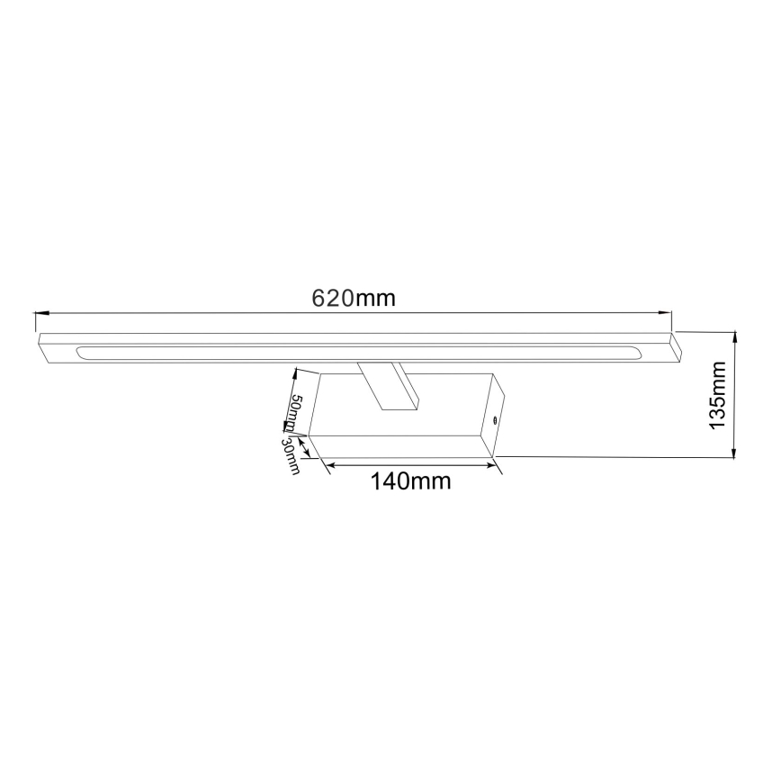 Zuma Line - Badrumsspegel med LED-belysning LED/20W/230V 62 cm IP44 skinande krom