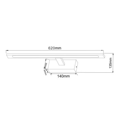 Zuma Line - Badrumsspegel med LED-belysning LED/20W/230V 62 cm IP44 guld